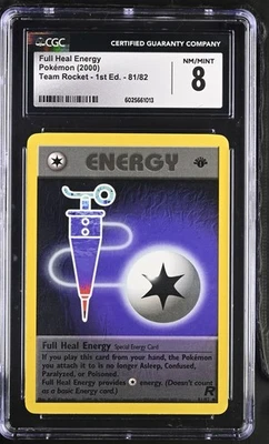 2000 Pokemon Team Rocket 1st Edition Full Heal Energy 81/82 CGC 8 - Image 1 of 2