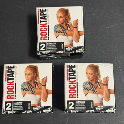 3x RockTape Rollo de Cinta Negra Estándar Kinesiología Deportes Recuperación 2" X 16.4' Rock Foto 1 de 4