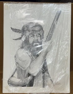 “Spirit Of Eagles” Mountain Man 1977 Artist Bob Johnston Signed Print W/Cert. - Picture 1 of 8