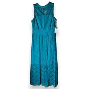 Kensie Women’s Green Lace Midi Dress Size 6 Fit & Flare Bow Back Party Cocktail - Picture 1 of 11