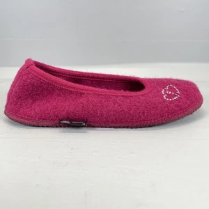 Zapatillas de ballet Haflinger para mujer talla 39 rosa lana fieltro casa estrás corazón - Imagen 1 de 11