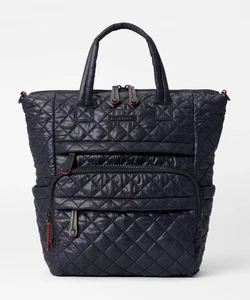 MZ WALLACE Small Metro Quilted Nylon Utility Backpack Crossbody ~NWT~ Black - Picture 1 of 6