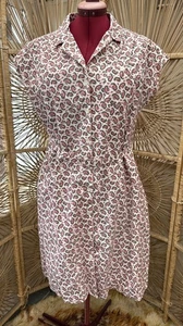 vintage Scooter dress Size 18 Mod 1970s Paisley Pattered Cotton Shirt Dress - Picture 1 of 8