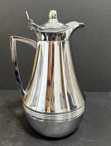 Alfi Thermokaraffe Isolierkanne Messing verchromt 1 Ltr Daumendeckel Germany - Bild 1 von 18