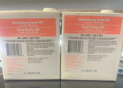 2~Starbucks Strawberry Acai 4x Refresher Base, 33.8 oz/1 L BBy 11, 2025 - Image 1 of 4