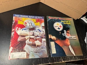 NFL Sports Illustrated Lot 1974 Terry Bradshaw Steelers 93 Emmitt Smith Cowboys - Picture 1 of 5