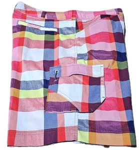 New! COLUMBIA-Multi Chk Poly/Cttn, Mens Flt.Fnt, Summer Cargo Shorts-(36) - Bild 1 von 4
