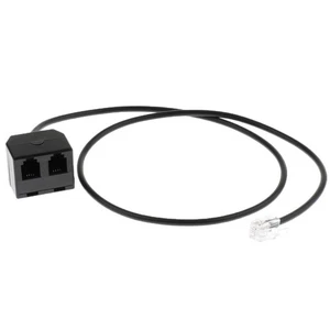 Telephone Male to 2 Female 4P4 Adapter Splitter Extension - Afbeelding 1 van 5