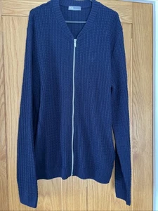 ASOS MENS NAVY LONG SLEEVE ZIP UP CARDIGAN SIZE LARGE CHEST 40-42 - Picture 1 of 6