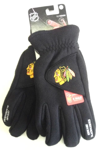 NHL Chicago Blackhawks Degrees by 180's Winter Fleece Gloves W/ Exhale Heatingâ„¢ Cover