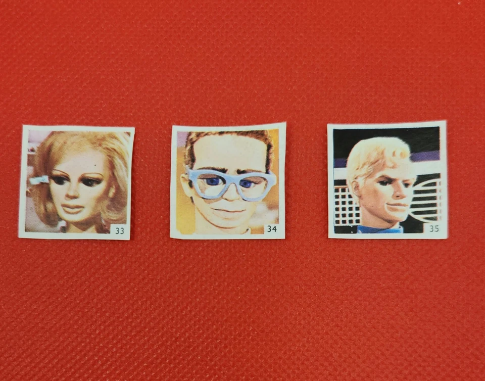 1965 UK Thunderbirds Sticker Stamp Card Set Jimmy Tarbuck's Gallery of Stars - Image 1 of 4