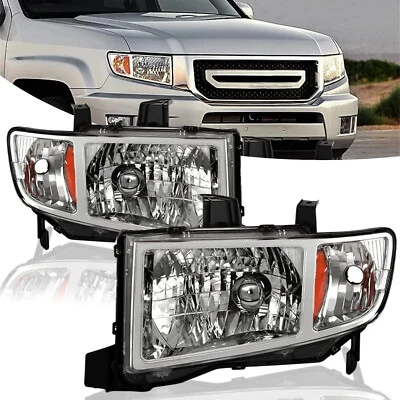 Conjunto de faros cromados para Honda Ridgeline 2006-2014 juego de conductor y pasajero Foto 1 de 4