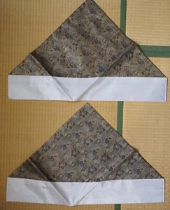 Japanischer Tempel Stoff aus Seide 2 Teile in gutem Zustand Vintage 0421C5 - Picture 1 of 12