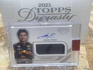 2021 TOPPS DYNASTY FORMULA 1 SERGIO PEREZ 9/10 RED BULL RACING PUMA LOGO CAR MT