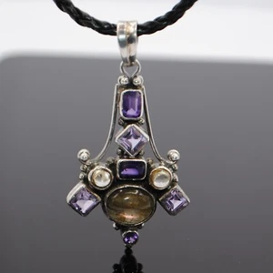 Sterling Silver labradorite, Citrine & Amethyst Pendant - Picture 1 of 6