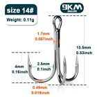 50Pcs Strong Treble Hooks High Carbon Steel 13.5~45Mm For Sea Fishing Saltwater
