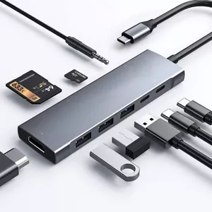 USB C Hub Adapter für iPad Pro MacBook Pro Air M1 M2 2022-2018, 9in1 USB C - Bild 1 von 7