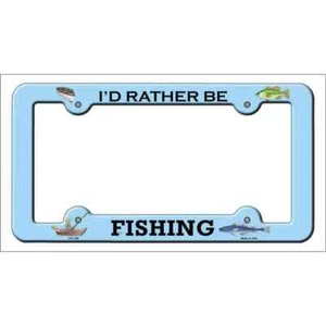 Marco de matrícula de metal de novedad azul de pesca - Imagen 1 de 1
