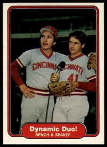 1982 Fleer #634 Dynamic Duo! (Johnny Bench / Tom Seaver) - Picture 1 of 2