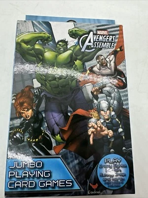 Marvel Avengers Assemble Jumbo Playing Cards 3.5"x5" Instructions Go Fish Crazy  - Image 1 of 4