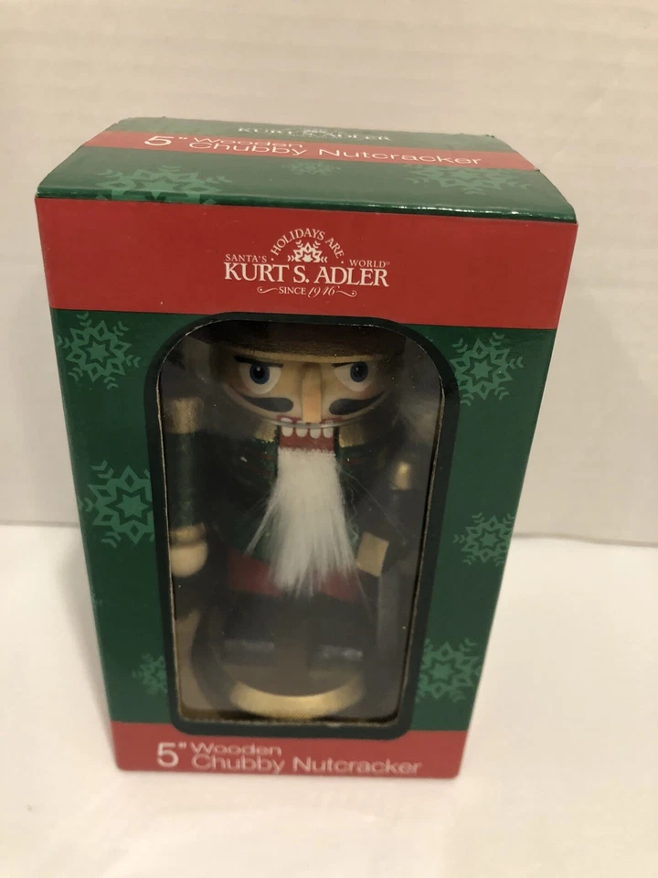 5" Wooden Chubby Nutcracker By Kurt S. Adler - Image 1 of 4