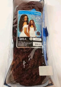 NUEVA Media Peluca Outre TEJIDO RÁPIDO Estilo Borgoña Rojo Marrón Cuerpo Onda Cabello - Imagen 1 de 3