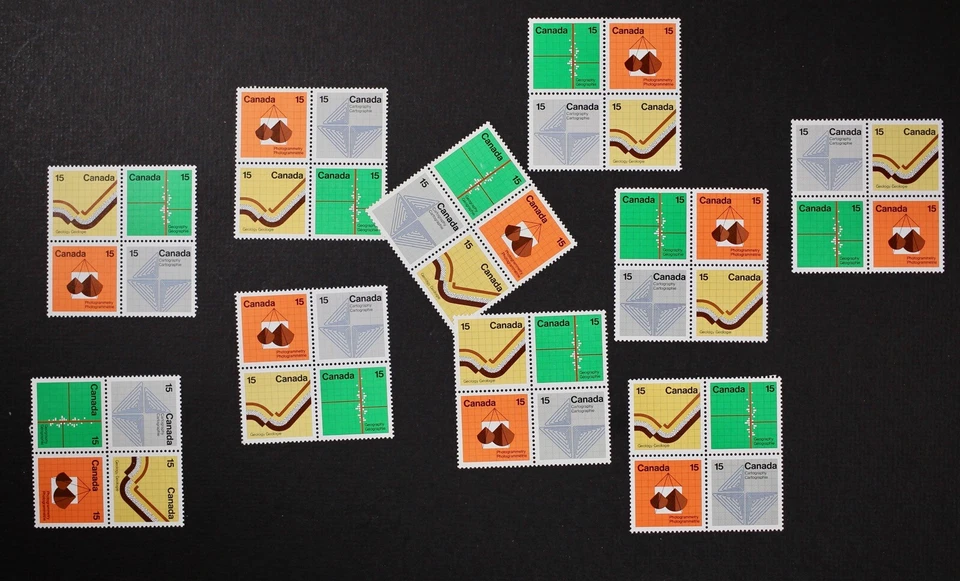 CANADA 1972 #582-85, 15c Earth Sciences, Wholesale x 10 blocks Mint NH - Image 1 of 1