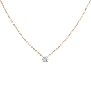 3.00ctw Round Solitaire Lab Grown Diamond Necklace 14K Rose Gold 18" - Picture 1 of 1