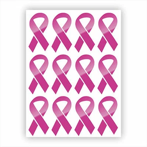 Calcomanías/pegatinas/pegatinas de vinilo de cinta rosa para concienciar sobre el cáncer de mama 12 un. - Imagen 1 de 1