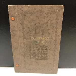 1920’s Scrap Book Gilded Title With Scissor Emblem For Newspaper Clippings - Picture 1 of 5