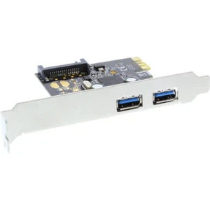 InLine Schnittstellenkarte 2xUSB 3.0 PCIe+SATA Strom +Low-Profile-Slotblech - Bild 1 von 2