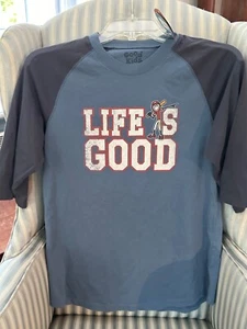 LIFE IS GOOD "GOOD KIDS S/S 100% COTTON TEE JAKE LIG BASEBALL". ( XL.12-14) - Picture 1 of 3