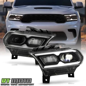 For 2021-2024 Dodge Durango Black w/Halogen Turn Signal LED Headlights Headlamps - Picture 1 of 10