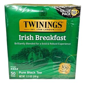 Twinings Irish Breakfast Pure Black Tea 50 Tea Bags 3.53 oz