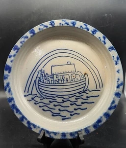 Vintage Eldreth Keramik Salz glasiert Weihnachten Kuchenplatte 1993 Arche Noah 11" - Bild 1 von 8