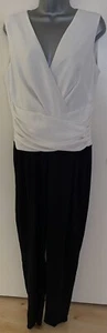 Damsel In A Dress Black & Ivory Rowan jumpsuit With Wrap Front Top size 12 - Picture 1 of 12