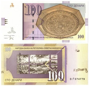 2022 North Macedonia 100 P29 Denari Banknote UNC New - Picture 1 of 1