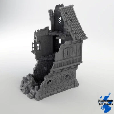 Ruined  Gov Mansion Scatter Terrain Tabletop Gaming DnD  3DPrint 32/28/20/15/10 - Image 1 of 4