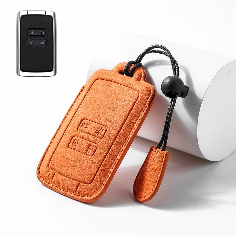 For Renault Kadjar Megane Koleos Leather Remote Smart Key Cover Fob Case Holder - Image 1 of 4
