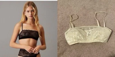 Nuevo sin etiquetas Bralette Calvin Klein Pequeño Ajuste Perfecto Ligeramente Forrado Sin Alambres Blanco Marfil Foto 1 de 4