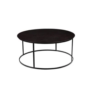Boraam Coffee Table 17 " H X 38 " L, Round Metal Frame Material In Dark Brown - Picture 1 of 5