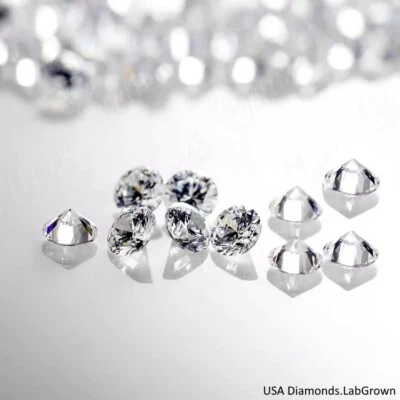 Diamante cultivado en laboratorio suelto color DEF VVS1 claridad 3 mm (5 piezas) lote) Foto 1 de 3