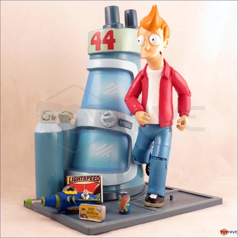 Futurama Philip J. Fry action figure & Cryo Chamber display stand by Moore loose Cover