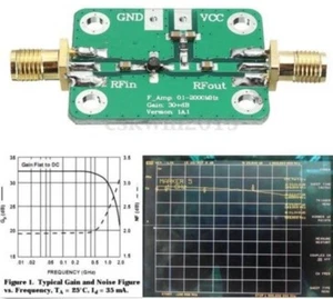 Amplificador de RF de 0,1-2000 MHz 30dB bajo ruido módulo de banda ancha receptor - Imagen 1 de 3