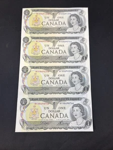 KANADA 1 $ 1973 UNCUT SHEET OF 4 NOTES CROW/BOUVY SIGNATURE MINT - Bild 1 von 4
