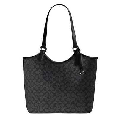 Coach Day Tote Bag Signature Canvas + Removable Zip Pouch Charcoal Black CX201 - Image 1 of 4