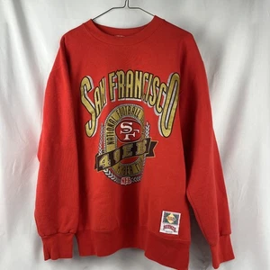 Vintage NFL San Francisco 49ers Nutmeg Red Crewneck Sweatshirt Size M - Picture 1 of 12