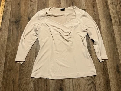 Tribal Blouse, Women's Size Small, Tan, 3/4 Sleeve, V-neck - Image 1 of 4