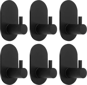 Self Adhesive Hooks, 6 Pack Heavy Duty Adhesive Towel Wall Shower Hook for Ba... - Picture 1 of 12