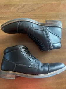 Arkbird Boots Mens Sz 9.5 Chukka Black Leather Side Zip Lace Up Oxford Brogue - Picture 1 of 10